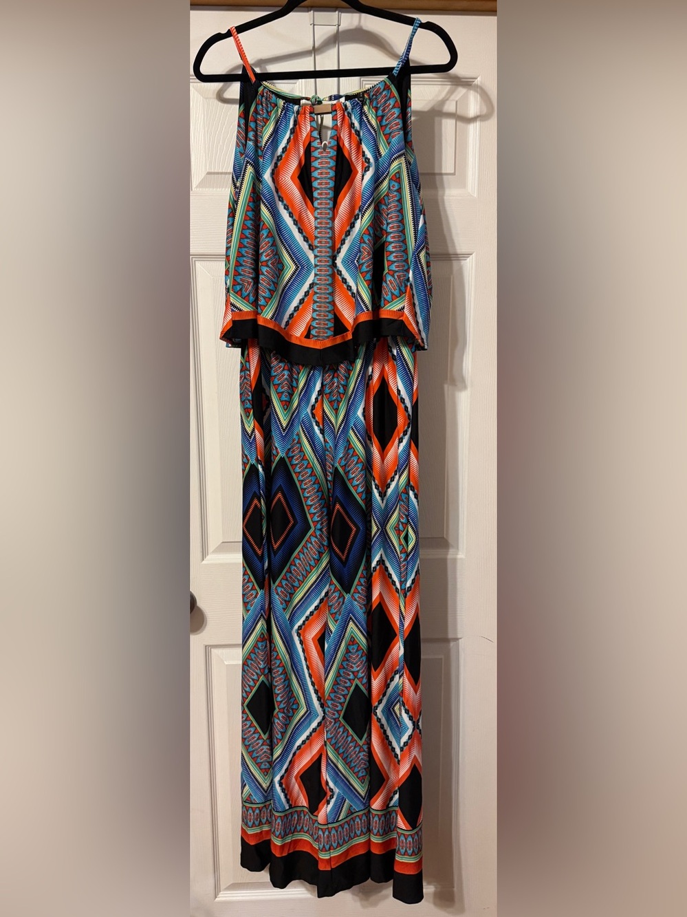 new directions Multi Color Geometric One Piece Jumpsuit Size: Large